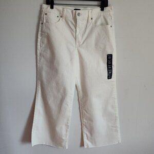 Ladies SZ 30P J Crew Factory White Wide-Leg Crop Jean